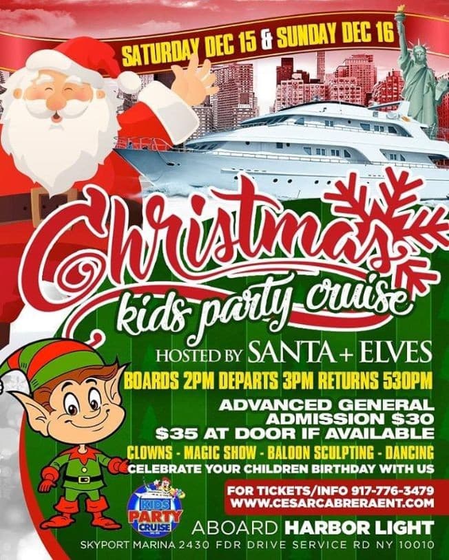 Event - Christmas Kids Party Cruise (3:00pm-5:30pm) - New York, New York - December 16, 2018 | concert tickets