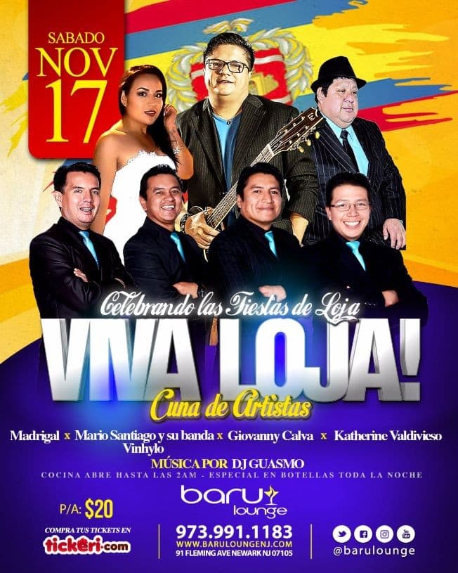 Event - VIVA LOJA! Cuna de Artistas - Grupo Madrigal - Mario Santiago - Newark, New Jersey - November 17, 2018 | concert tickets