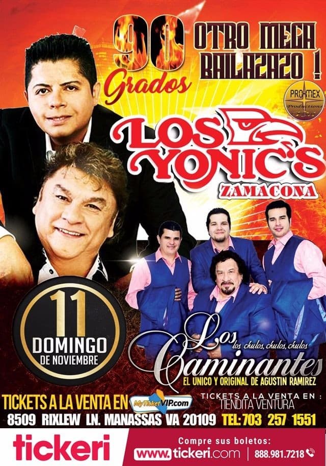 Event - LOS YONICS Y LOS CAMINANTES EN CONCIERTO EN MANASSAS, VA - Manassas, Virginia - November 11, 2018 | concert tickets