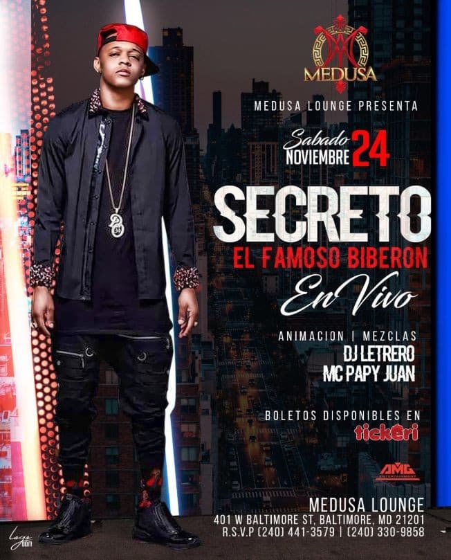 Event - SECRETO EL FAMOSO BIBERON EN VIVO - Baltimore, Maryland - November 24, 2018 | concert tickets