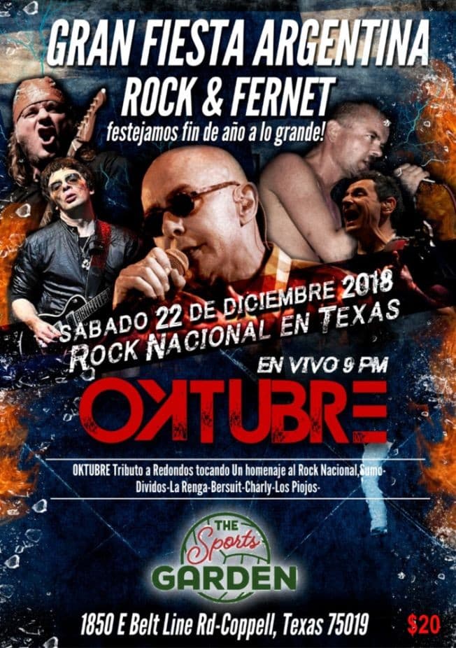 Event - FIESTA ARGENTA OKTUBRE en Vivo - Coppell, Texas - December 22, 2018 | concert tickets