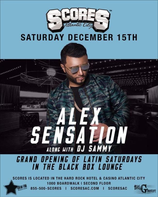 Event - Alex Sensation Live At Scores Black Box Lounge Atlantic City - Atlantic City, New Jersey - December 15, 2018 | concert tickets