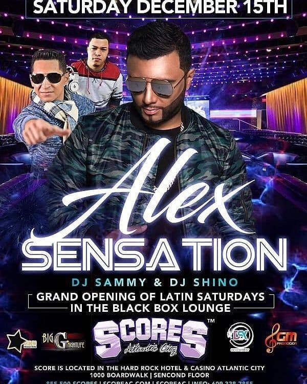 Event - Alex Sensation Live At Scores Black Box Lounge Atlantic City - Atlantic City, New Jersey - December 15, 2018 | concert tickets