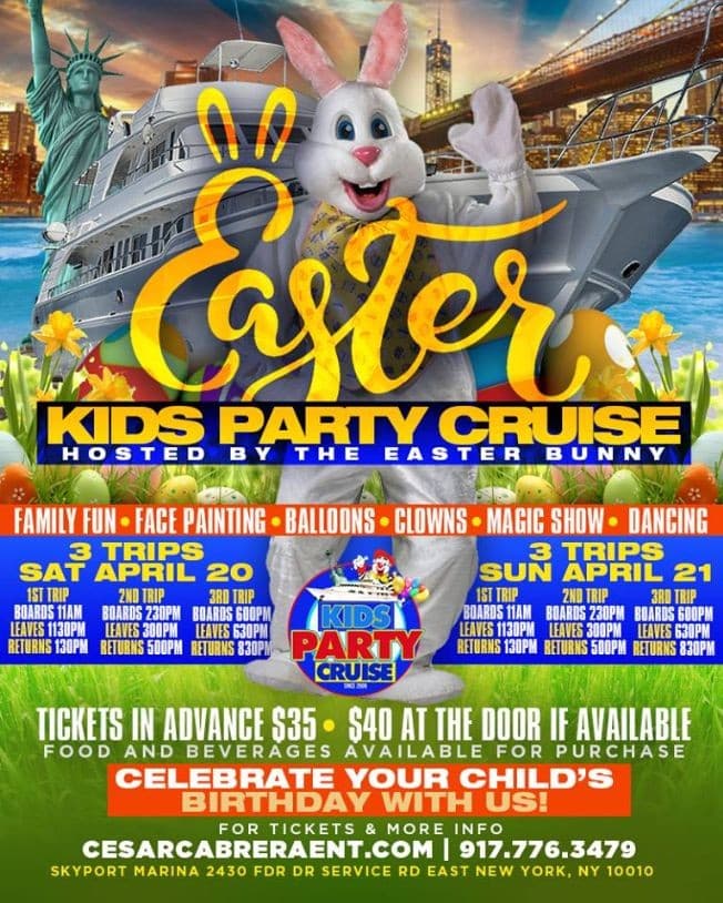 Event - Easter Kids Boat Party Cruise (5:30 PM-8:00 PM) - New York, New York - April 20, 2019 | concert tickets