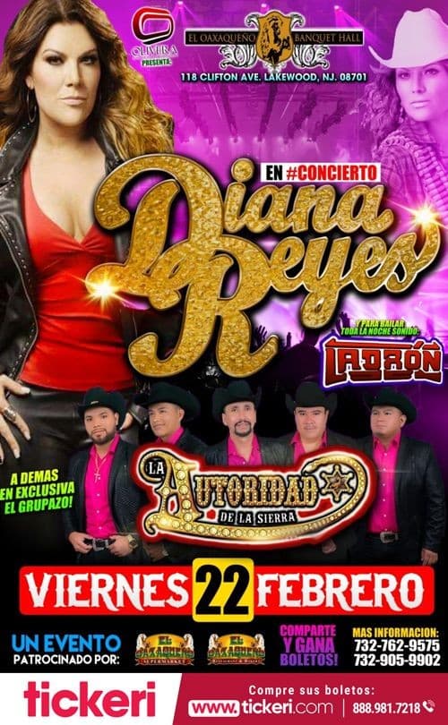 Event - Diana Reyes en Concierto en Lakewood,NJ - Lakewood, New Jersey - February 22, 2019 | concert tickets