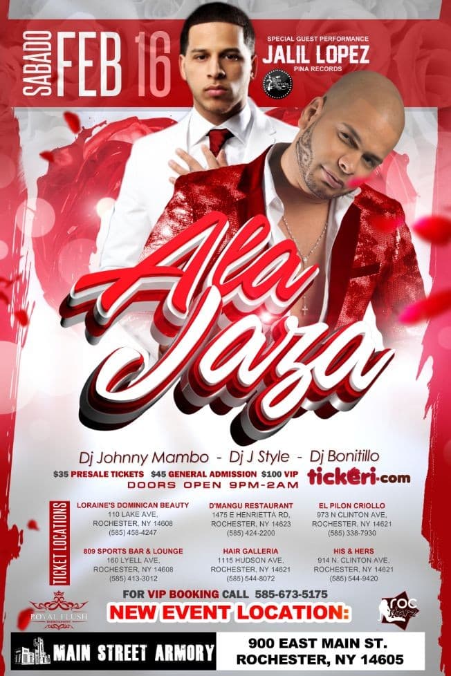 Event - ALA JAZA EN VIVO-CANCELADO - Rochester, New York - February 16, 2019 | concert tickets