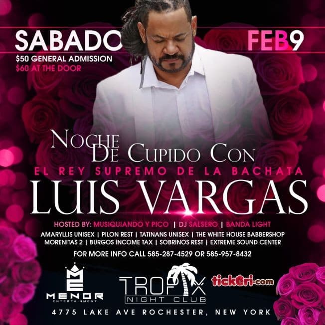 Event - Luis Vargas - Rochester, New York - February 9, 2019 | concert tickets