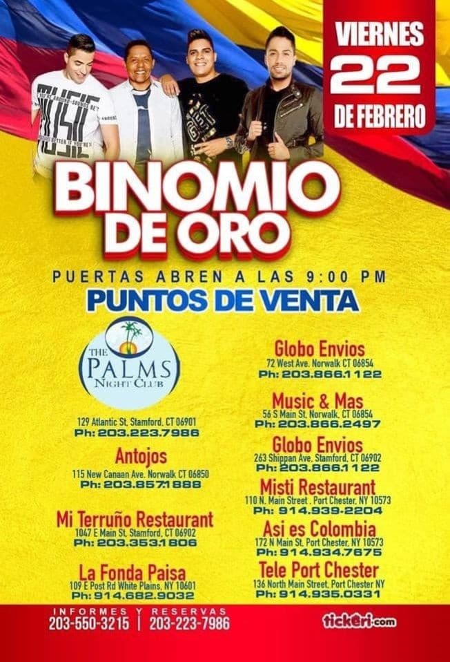 Event - Binomio de Oro en Concierto en Stamford,CT - Stamford, Connecticut - February 22, 2019 | concert tickets