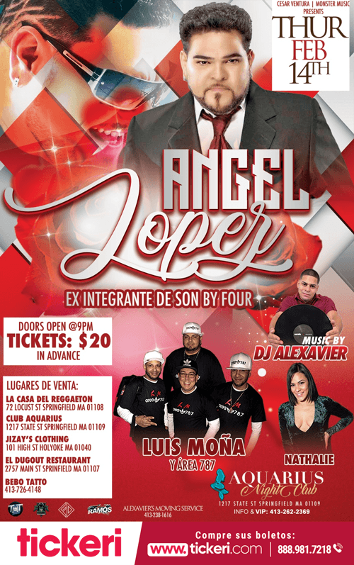 Event - Angel Lopez (ex-Integrante de Son by Four) en Springfield MA - Springfield, Massachusetts - February 14, 2019 | concert tickets