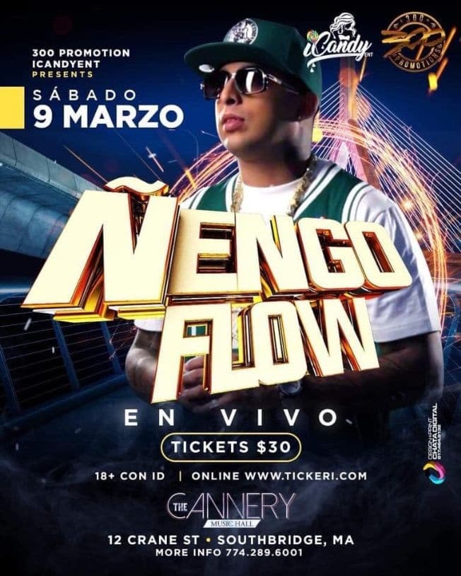 Event - Ñengo Flow - Southbridge, Massachusetts - March 9, 2019 | concert tickets