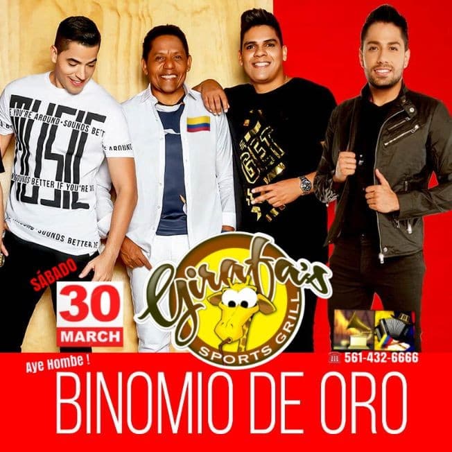 Event - BINOMIO de ORO en Concierto en GIRAFA’S !!! - West Palm Beach, Florida - March 30, 2019 | concert tickets