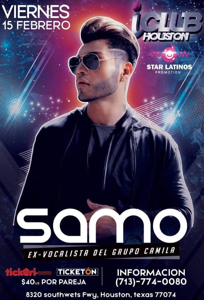 Event - SAMO VOCALISTA DE CAMILA EN  ICLUB HOUSTON - Houston, Texas - February 15, 2019 | concert tickets