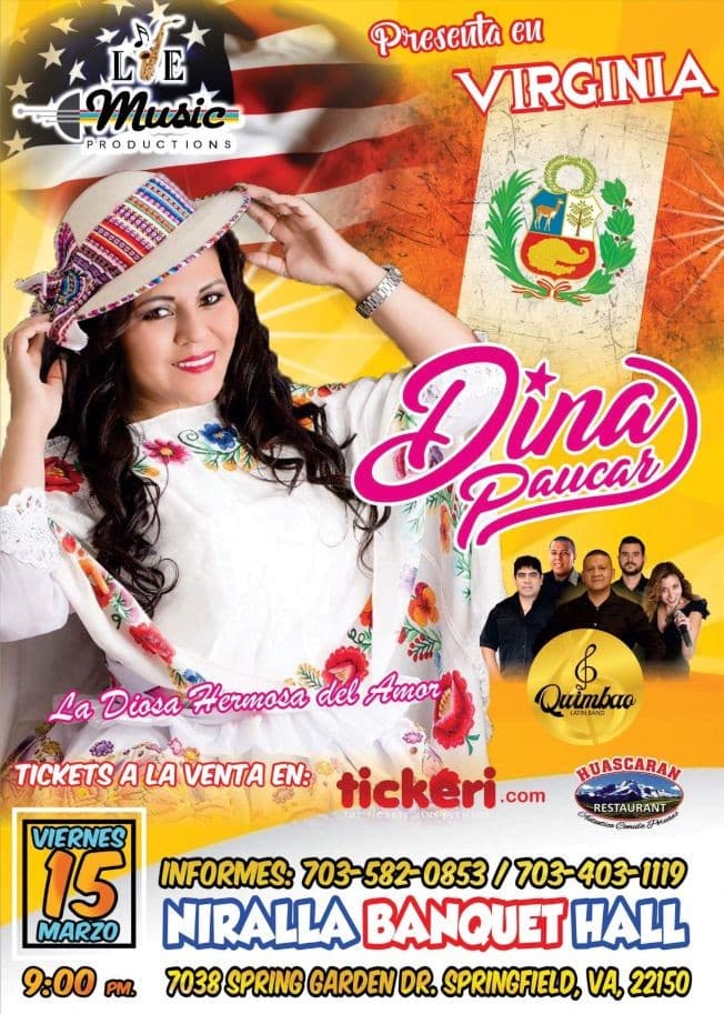 Event - Dina Paucar "La Diosa Hermosa del Amor" en Springfield,VA - Springfield, Virginia - March 15, 2019 | concert tickets