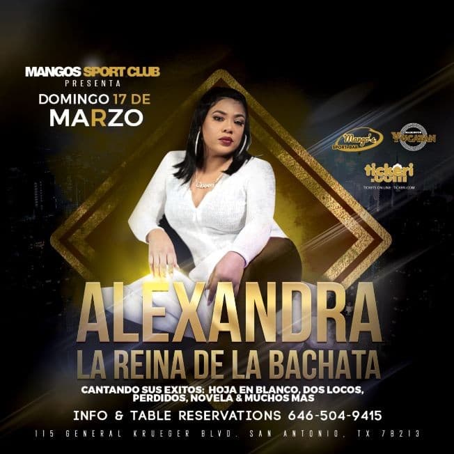 Event - Alexandra "La Reina De La Bachata" en San Antonio,TX - San Antonio, Texas - March 17, 2019 | concert tickets