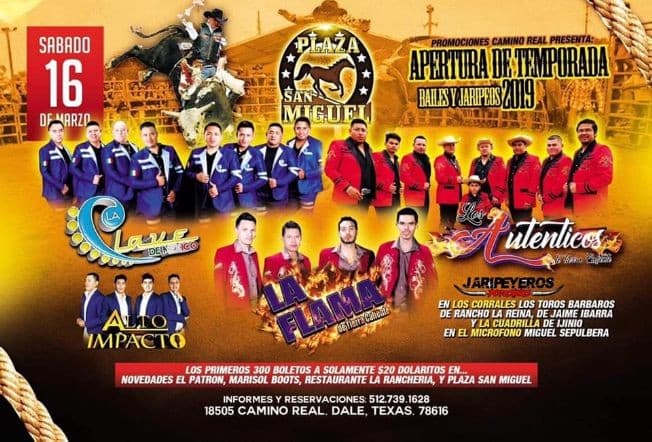 Event - Jaripeo Baile con Clave de Mexico, Autenticos de Tierra Caliente, La Flama, y Alto Impacto - Austin, Texas - March 16, 2019 | concert tickets