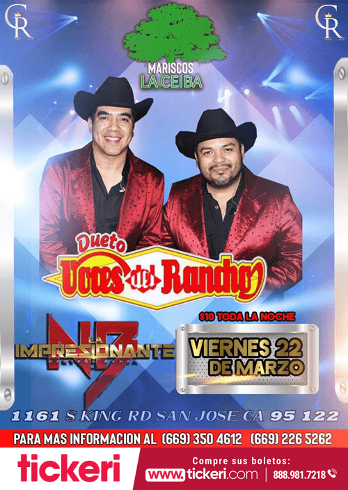 Event - Dueto Voces del Rancho La Impesionante Norteño Banda en Concierto en San Jose,CA - San Jose, California - March 22, 2019 | concert tickets