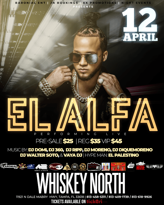 Event - El Alfa "El Jefe" Live In Concert - Tampa, Florida - Tampa, Florida - April 12, 2019 | concert tickets