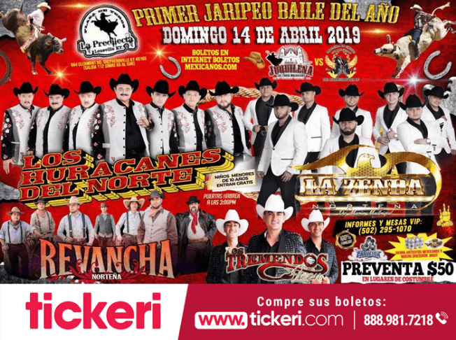 Event - Los Huracanes del Norte,La Zenda y Mucho Mas en Concierto en Shepherdville,KY - Shepherdsville, Kentucky - April 14, 2019 | concert tickets