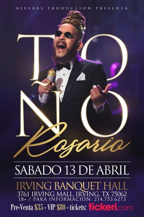 Event - Toño Rosario en Dallas, TX - Irving, Texas - April 13, 2019 | concert tickets