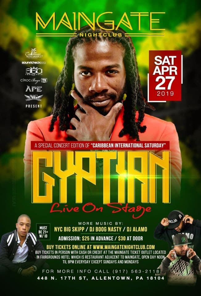 Event - Gyptian Live - Allentown, Pennsylvania - April 27, 2019 | concert tickets