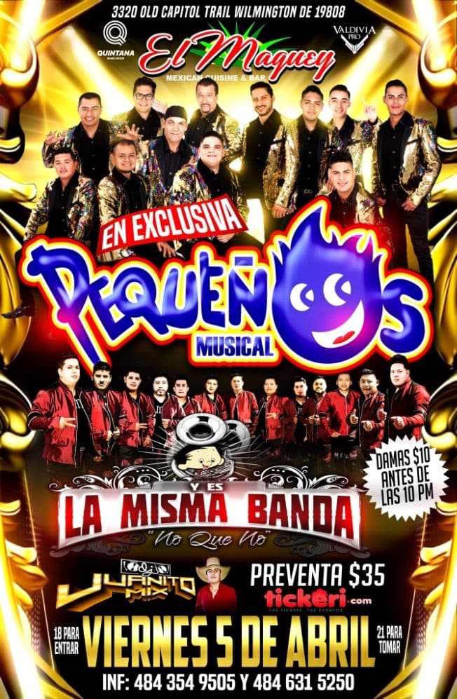 Event - PEQUEÑOS MUSICAL Y MISMA BANDA - Wilmington, Delaware - April 5, 2019 | concert tickets