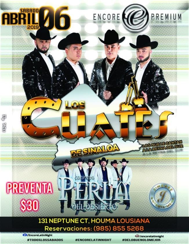 Event - Los Cuates de Sinaloa & luis Sanchez y su corazon norteño en Houma,LA - Houma, Louisiana - April 6, 2019 | concert tickets