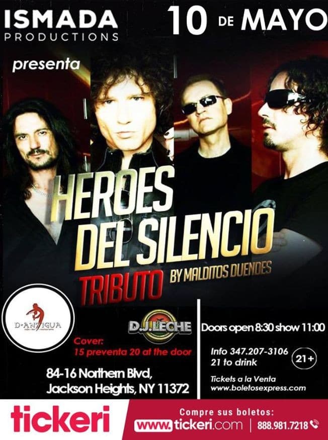 Event - Tributo a Heroes del Silencio en Jackson Heights,NY - jackson heights, New York - May 10, 2019 | concert tickets