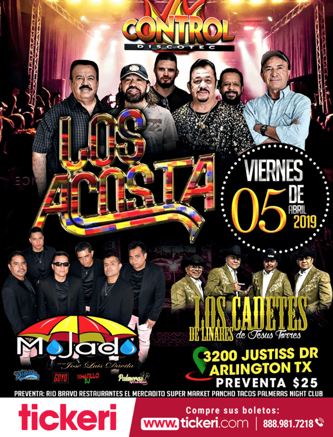 Event - Los Acosta en Concierto en Arlington,TX - Arlington, Texas - April 5, 2019 | concert tickets