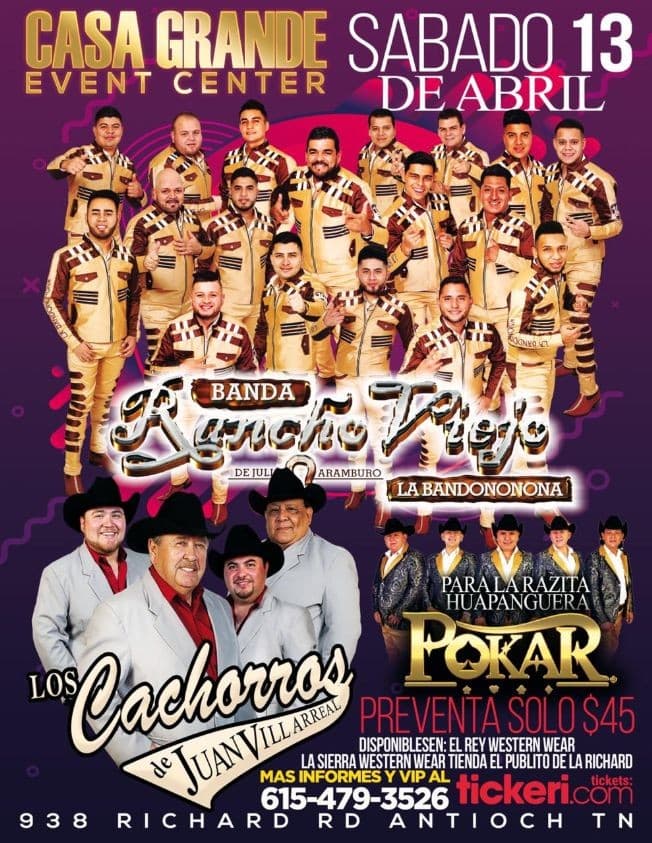 Event - Banda Rancho Viejo, Los Cachorros de Juan Villareal en Concierto en Antioch,TN - Nashville, Tennessee - April 13, 2019 | concert tickets