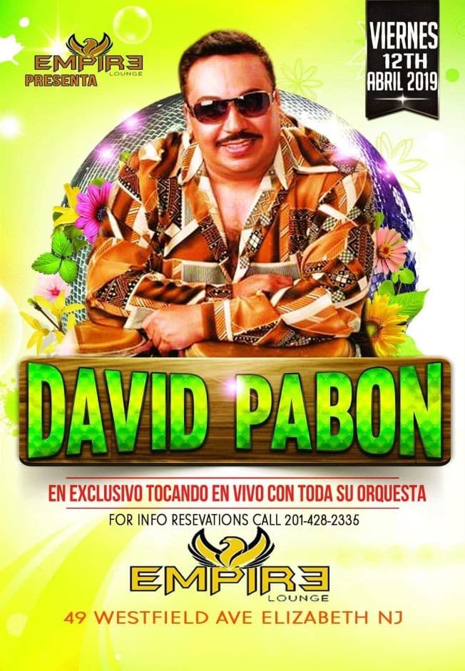 Event - David Pabon LIVE! - Elizabeth, New Jersey - April 12, 2019 | concert tickets