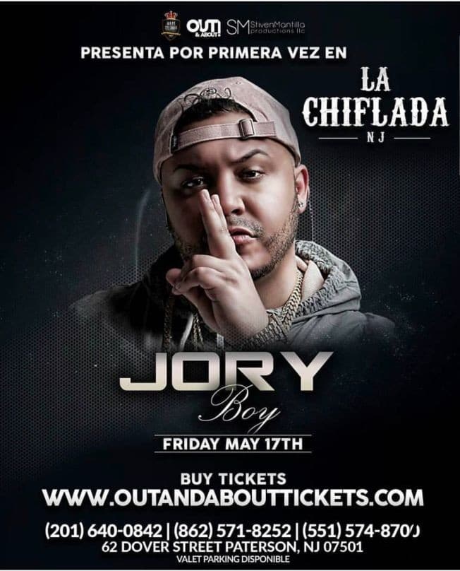 Event - JORY BOY POR PRIMERA VEZ EN LA CHIFLADA - Paterson, New Jersey - May 17, 2019 | concert tickets