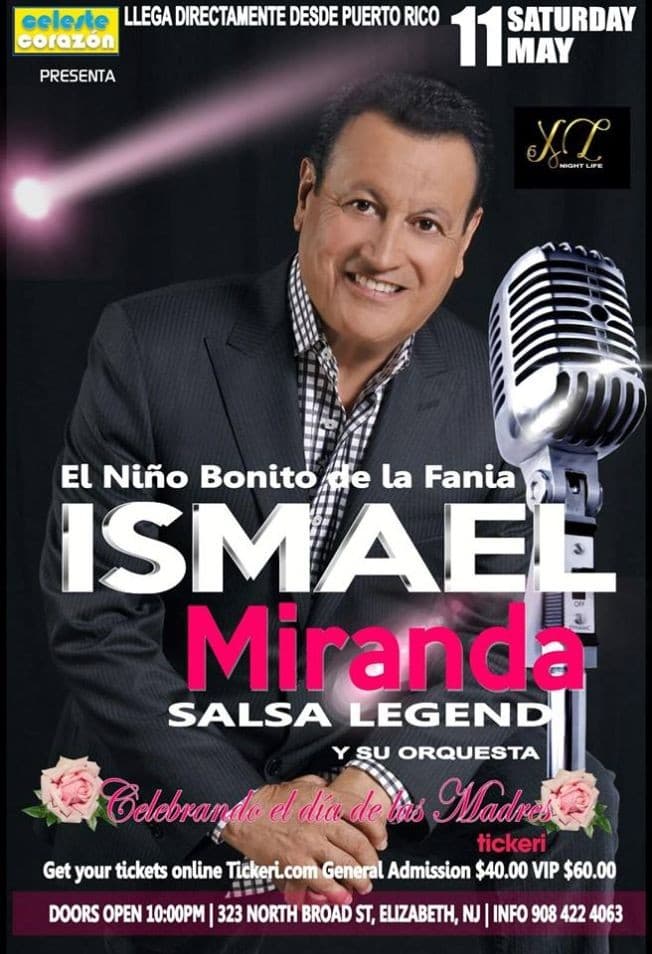 Event - Ismael Miranda en Concierto - Elizabeth, New Jersey - May 11, 2019 | concert tickets