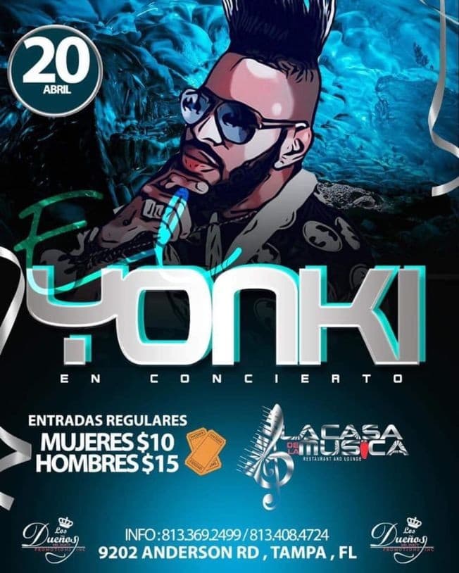 Event - El Yonki en concierto en la casa de la musica - Tampa, Florida - April 20, 2019 | concert tickets