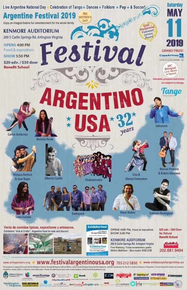 Event - FESTIVAL ARGENTINO 2019 - Music, Dance Performances & Argentine Beef - Arlington, Virginia - May 11, 2019 | concert tickets