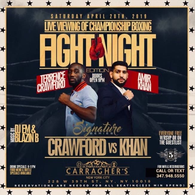 Event - Saturday Fight Night Viewing Party - New York, New York - April 20, 2019 | concert tickets