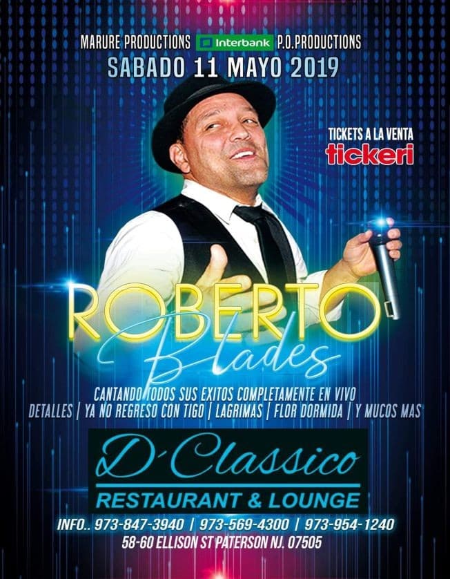 Event - ROBERTO BLADES EN NEW JERSEY - Paterson, New Jersey - May 11, 2019 | concert tickets