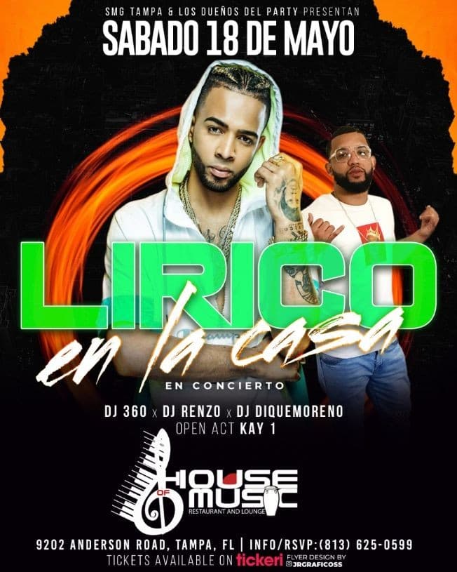 Event - Lirico en la Casa de La Musica Tampa - Tampa, Florida - May 18, 2019 | concert tickets