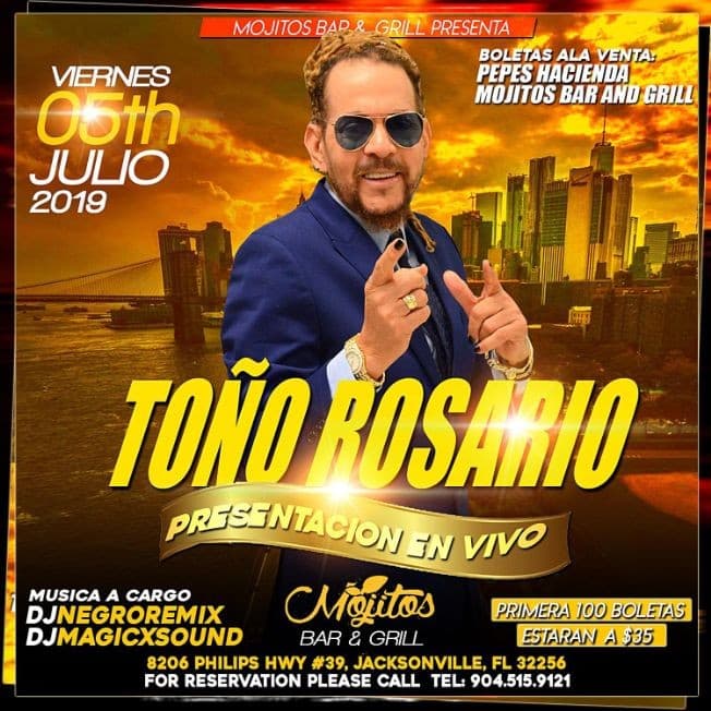 Event - Toño Rosario en Concierto  en Jacksonville,FL - Jacksonville, Florida - July 5, 2019 | concert tickets