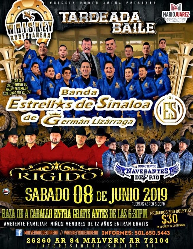 Event - Banda Estrellas de Sinaloa,Banda Rigido y Mucho Mas en Concierto en Malvern,AR - Malvern, Arkansas - June 8, 2019 | concert tickets