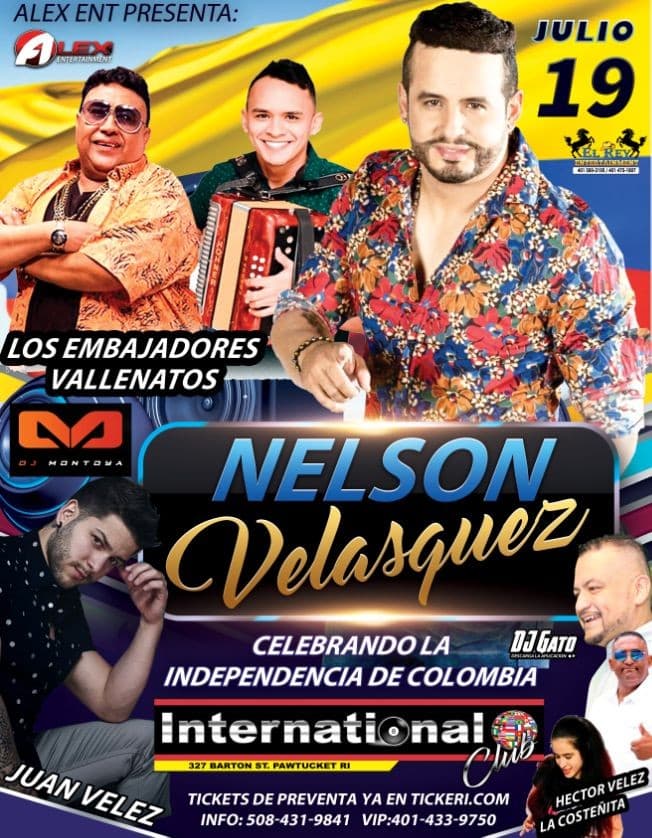 Event - Nelson Velasquez - Los Embajadores Del Vallenato En Concierto - Pawtucket, Rhode Island - July 19, 2019 | concert tickets