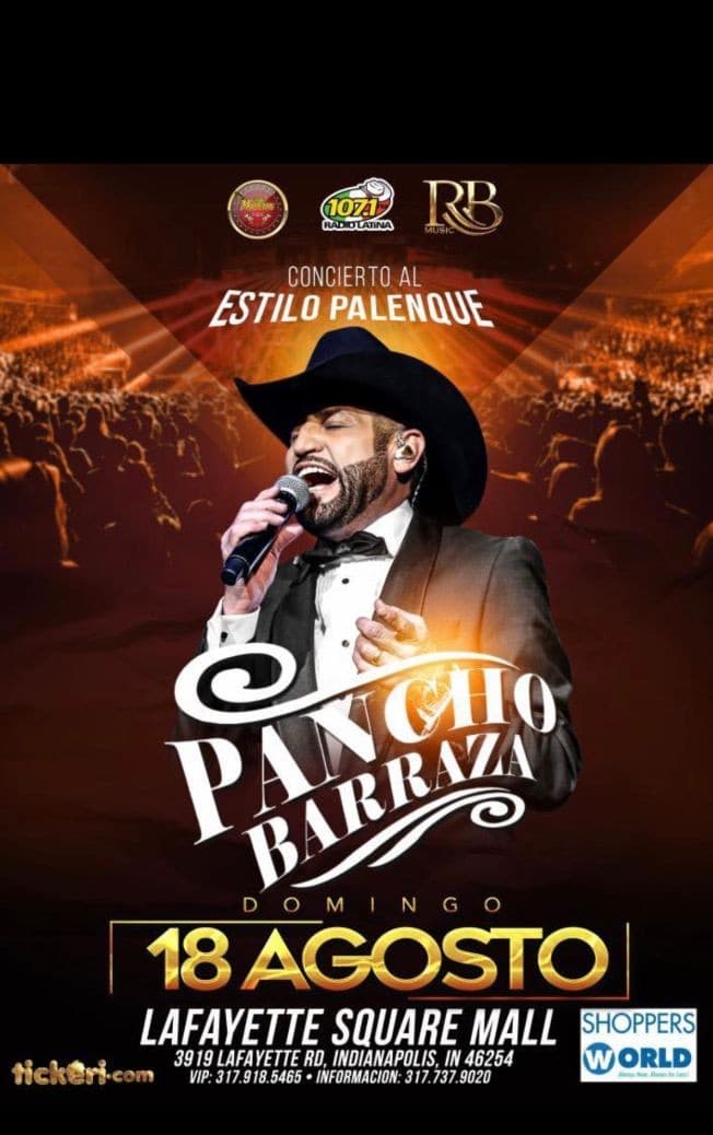 Event - Pancho Barraza “Estilo Palenque” - Indianapolis, Indiana - August 18, 2019 | concert tickets