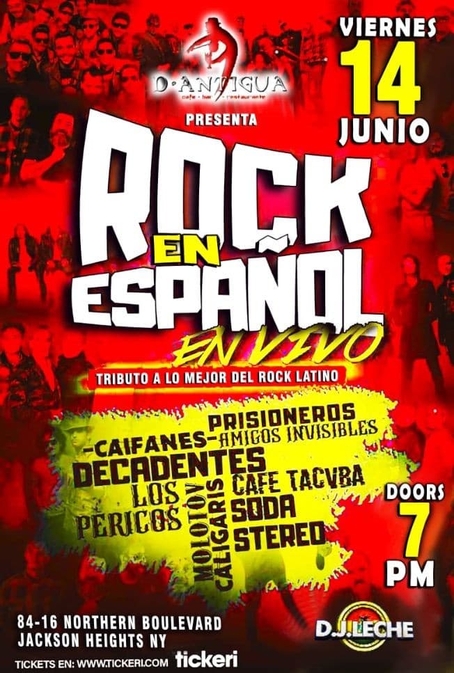 Event - Tributo Rock en Español - jackson heights, New York - June 14, 2019 | concert tickets