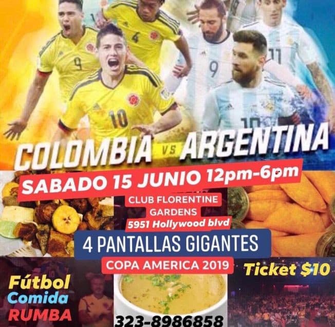 Event - Copa America 2019 Colombia vs Argentina en Pantalla Gigante en Los Angeles,CA - Los Angeles, California - June 15, 2019 | concert tickets