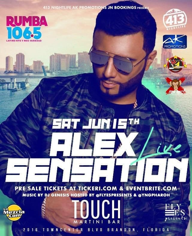 Event - Alex Sensation Live In Tampa - Brandon, Florida - June 15, 2019 | concert tickets