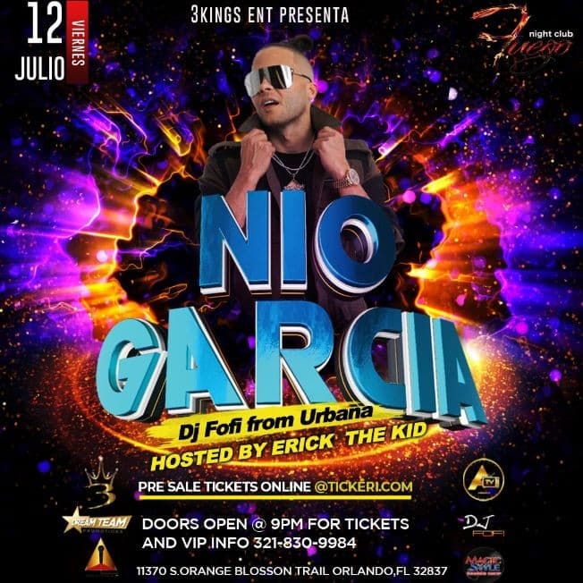 Event - Nio Garcia - Orlando, Florida - July 12, 2019 | concert tickets