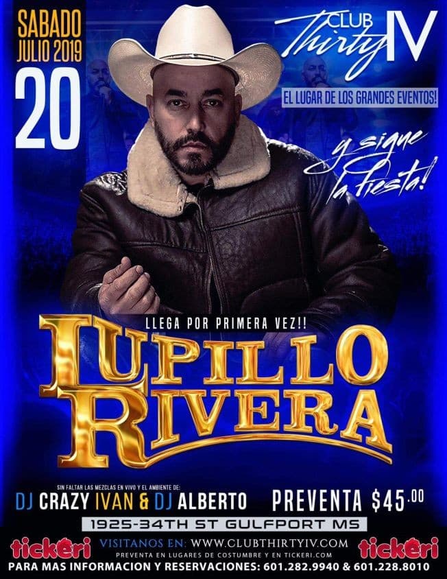 Event - Lupillo Rivera en Concierto - Gulfport, Mississippi - July 20, 2019 | concert tickets