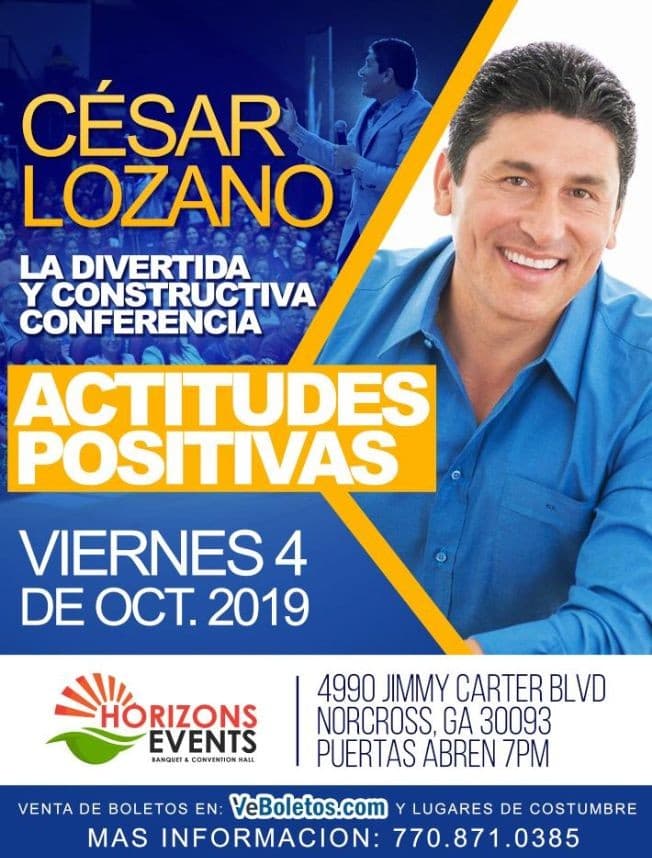 Event - Cesar Lozano en Conferencia en Norcross,GA - Norcross, Georgia - October 4, 2019 | concert tickets