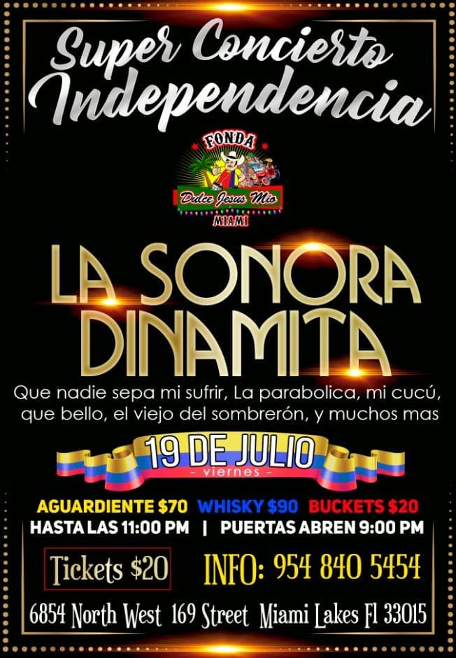 Event - LA SONORA DINAMITA SUPER CONCIERTO - Hialeah, Florida - July 19, 2019 | concert tickets