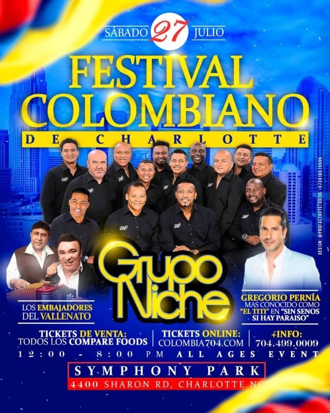 Event - FESTIVAL COLOMBIANO DE CHARLOTTE 2019 - Charlotte, North Carolina - July 27, 2019 | concert tickets