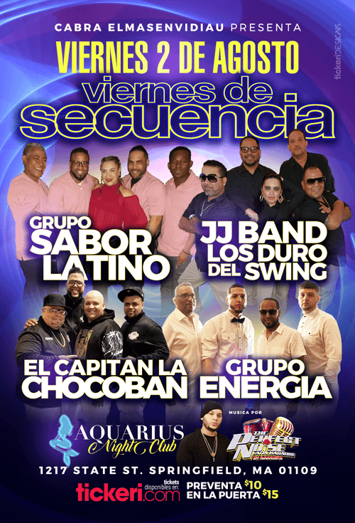 Event - Viernes Noche de Secuencia En Aquarius Night Club En Springfield,MA - Springfield, Massachusetts - August 2, 2019 | concert tickets